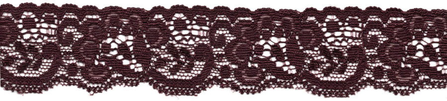 <font color="red">IN STOCK</font><br>1+1/4" Nylon Stretch Lace-Plum