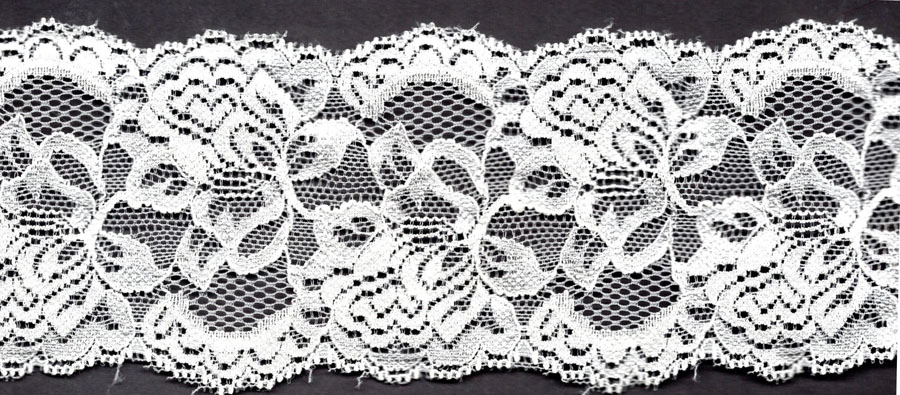 <font color="red">IN STOCK</font><br>3" Nylon Stretch Lace-Ivory