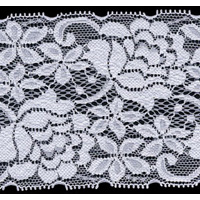 <font color="red">IN STOCK</font><br>3+1/2" Nylon Stretch Lace Galloon-Raw White