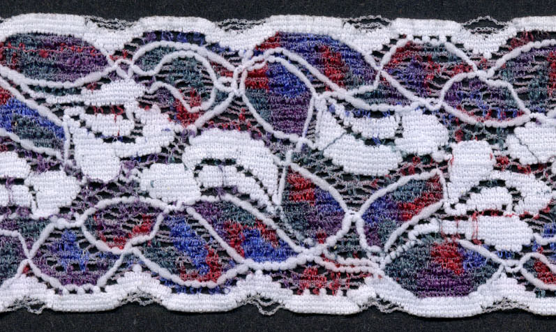 <font color="red">IN STOCK</font><br>2+1/4" Nylon Stretch Blended Lace-White Multi