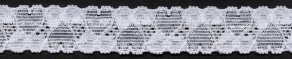 <font color="red">IN STOCK</font><br>9/16" Nylon Stretch Lace Heart Galloon-White