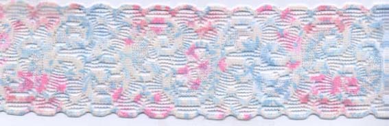 <font color="red">IN STOCK</font><br>2" Nylon Stretch Lace-Pastel Print