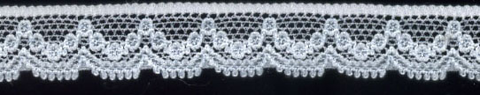 <font color="red">IN STOCK</font><br>9/16" Nylon Stretch Picot Lace-White