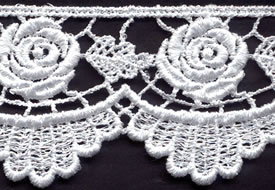 <font color="red">IN STOCK</font><br>2" Rayon Venise Lace-White