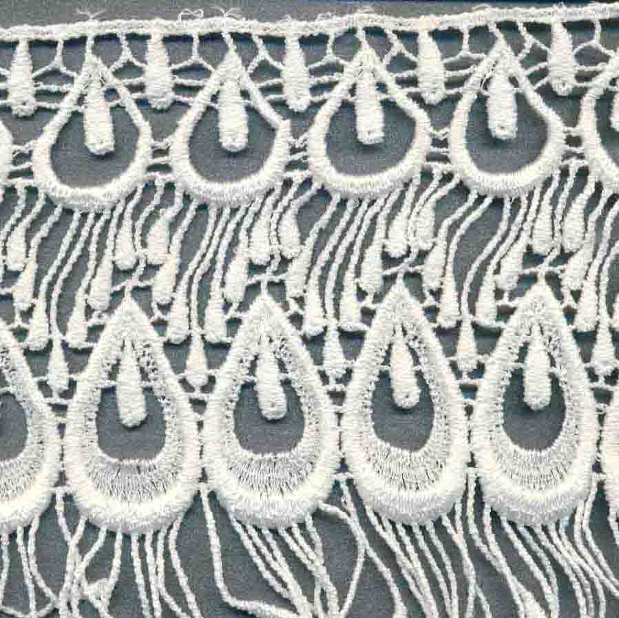 <font color="red">IN STOCK</font><br>6" Rayon Venise Lace-White