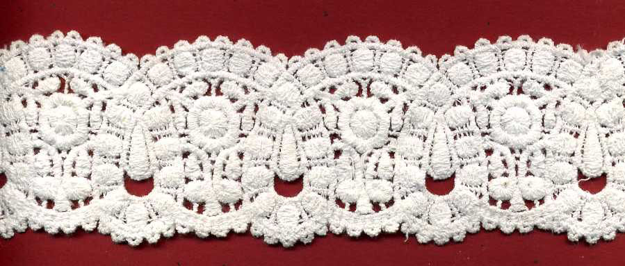 <font color="red">IN STOCK</font><br>2" Cotton Lace Venise-Raw White