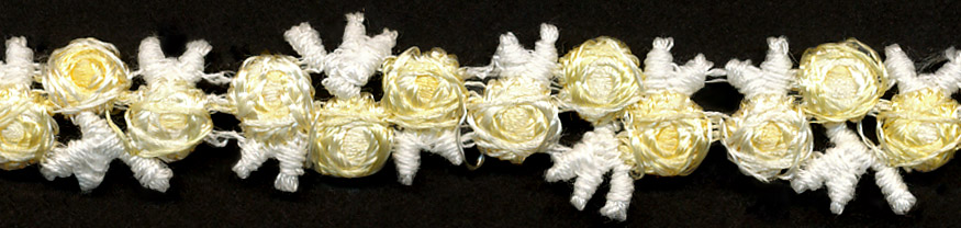 <font color="red">IN STOCK</font><br>5/8" Rayon Tri Bud Chain-Verigated Yellow/White Leaf