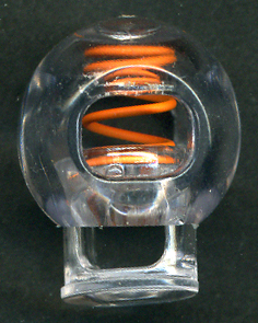 <font color="red">IN STOCK</font><br>3/4" Gum Ball Spring Cord Lock-Clear/Orange