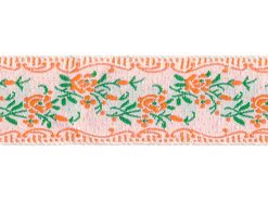 <font color="red">IN STOCK</font><br>1" Vintage Cotton Ribbon-White/Peach/Forest