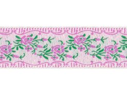 <font color="red">IN STOCK</font><br>1" Vintage Cotton Ribbon-White/Purple/Forest