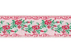 <font color="red">IN STOCK</font><br>1" Vintage Cotton Ribbon-White/Red/Forest