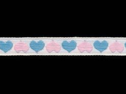 <font color="red">IN STOCK</font><br>7/16" Vintage Cotton Ribbon-White/Lt Pink/Lt Blue