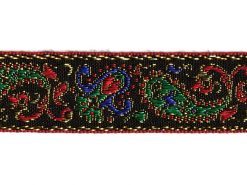 <font color="red">IN STOCK</font><br>1" Metallic Dali Pattern-Black Red Sapphire Emerald Gold