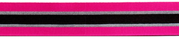 <font color="red">IN STOCK</font><br>7/8" Safety Grosgrain Reflector Tape-Hot Pink/Black