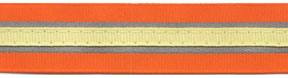 <font color="red">IN STOCK</font><br>7/8" Safety Grosgrain Reflector Tape-Orange/Yellow