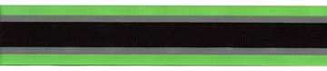 <font color="red">IN STOCK</font><br>1+1/2" Safety Grosgrain Reflector Tape-Green/Black