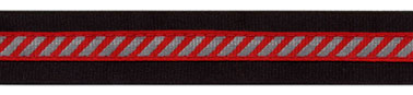 <font color="red">IN STOCK</font><br>7/8" Safety Grosgrain Angle Reflector Tape-Black/Red