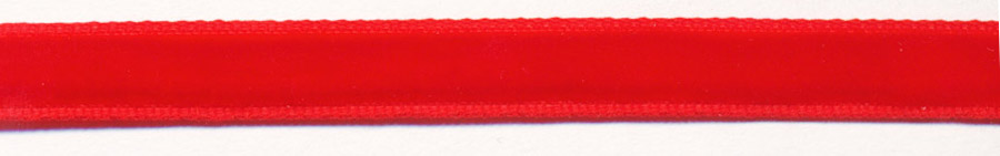 <font color="red">IN STOCK</font><br>1/4" Nylon Velvet Ribbon-Red