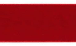 <font color="red">IN STOCK</font><br>1.5" Nylon Velvet Ribbon-Red