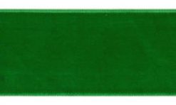 <font color="red">IN STOCK</font><br>1.5" Nylon Velvet Ribbon-Emerald