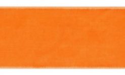 <font color="red">IN STOCK</font><br>1.5" Nylon Velvet Ribbon-Tangerine