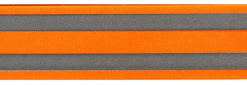 <font color="red">IN STOCK</font><br>1+1/2" Safety Grosgrain Reflector Tape-Orange