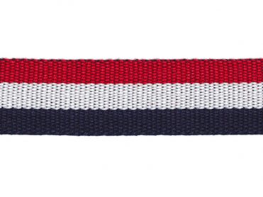 <font color="red">IN STOCK</font><br>7/8" Cotton Tri Stripe Tape-Red/White/Navy