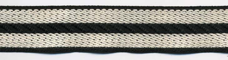 <font color="red">IN STOCK</font><br>1" Poly/Cotton Rail Road Stripe-Black/Natural