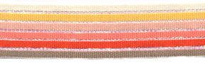 <font color="red">IN STOCK</font><br>1" 6 Stripes Met Iris Tape-Ecru/Yell/Pch/Org/Tan