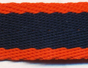 <font color="red">IN STOCK</font><br>5/8" Poly Tristripe-Apricot/Navy