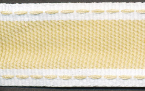 <font color="red">IN STOCK</font><br>1" Poly Dual Saddle Stitch-White/Maize