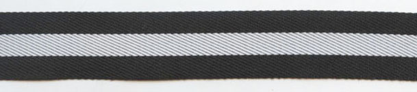 <font color="red">IN STOCK</font><br>1" Poly Tristripe Tape-Black/White/Black