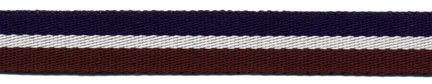 <font color="red">IN STOCK</font><br>5/8" Poly Center Stripe Tape-Dk Navy/Bone/Brown