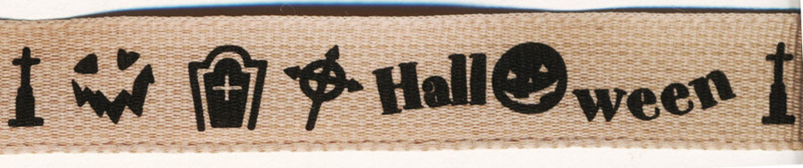 <font color="red">IN STOCK</font><br>5/8" Poly Halloween Tape-Khaki/Black