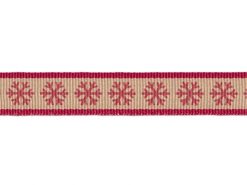 <font color="red">IN STOCK</font><br>1/2" Poly Snowflake Tape-Khaki/Cranberry