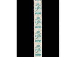 <font color="red">IN STOCK</font><br>9/16" Poly Bird Cage Tape-Ivory/Aqua