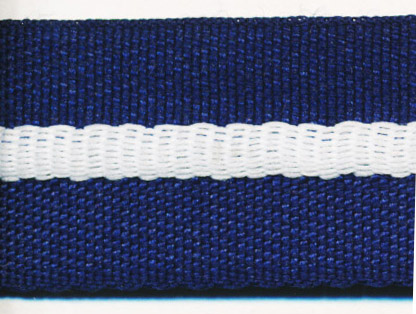 <font color="red">IN STOCK</font><br>7/8" Center Stripe Twill Tape-Navy White