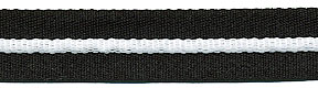 <font color="red">IN STOCK</font><br>7/8" Center Stripe Twill Tape-Black White