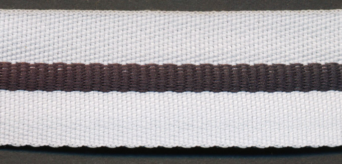 <font color="red">IN STOCK</font><br>7/8" Center Stripe Twill Tape-Light Grey / Dark Grey