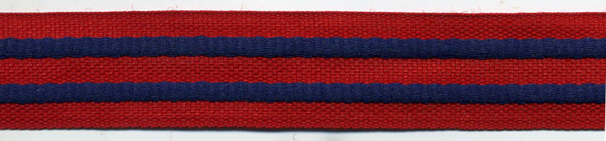 <font color="red">IN STOCK</font><br>7/8" Double Ridge Tape-Red/Navy