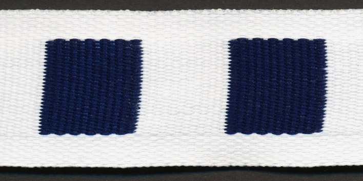 <font color="red">IN STOCK</font><br>1" Poly Nautical Flag Tape-White / Navy