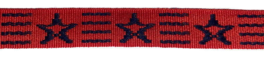 <font color="red">IN STOCK</font><br>5/8" Poly Stars/Bars Tape-Red/Navy