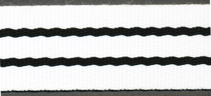 <font color="red">IN STOCK</font><br>1" Poly 3 Stripe Rail-White / Black