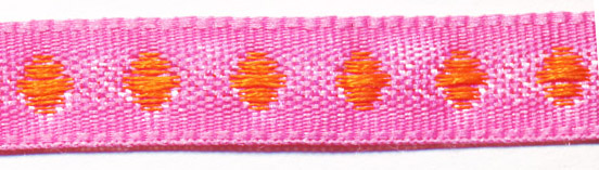 <font color="red">IN STOCK</font><br>3/8" Poly Polka Dot Tape-Pink/Orange