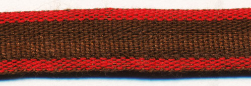 <font color="red">IN STOCK</font><br>3/8" Poly Linen Stripe-Red/Brown