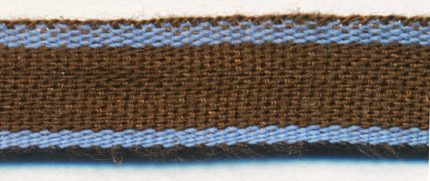 <font color="red">IN STOCK</font><br>3/8" Poly Linen Stripe-Blue/Brown