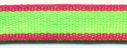 <font color="red">IN STOCK</font><br>3/8" Poly Linen Stripe-Apple/Hot Pink