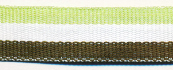 <font color="red">IN STOCK</font><br>5/8" Poly Tristripe Tape-Mint/White/Olive