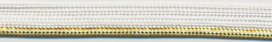 <font color="red">IN STOCK</font><br>3/8" Metallic/Rayon Cordedge Piping-Gold/White Apron