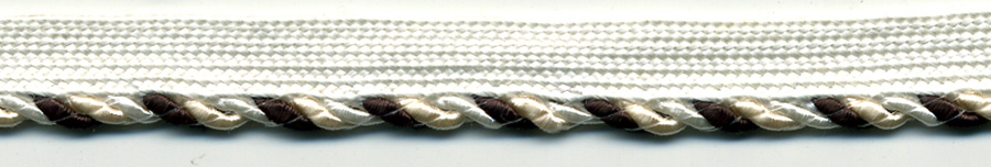 <font color="red">IN STOCK</font><br>3/8" 3-Ply Rayon Cordedge Piping-Brown/Ivory/White/White Apron